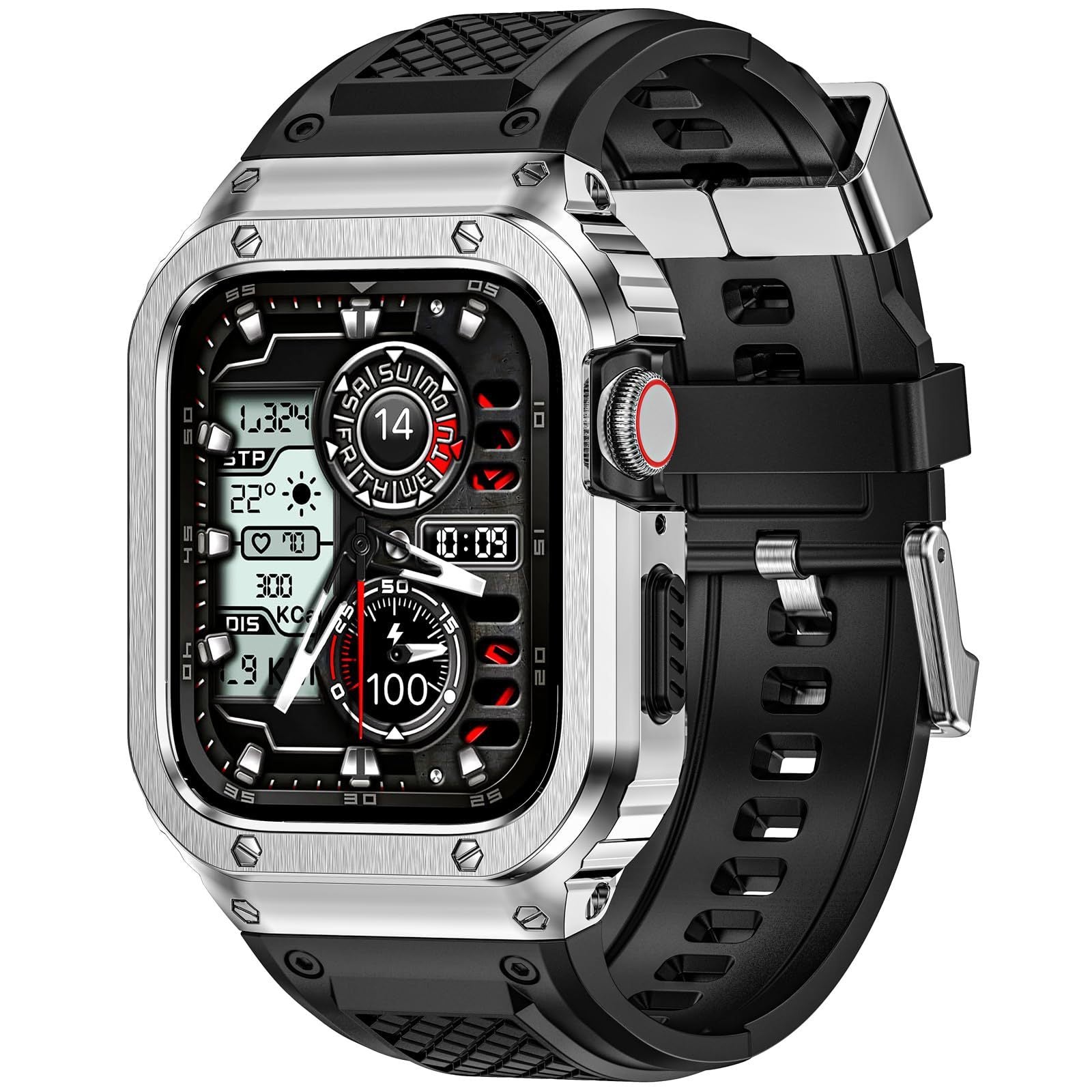 Stainless Steel 46mm Protective Shell Tpu Strap
