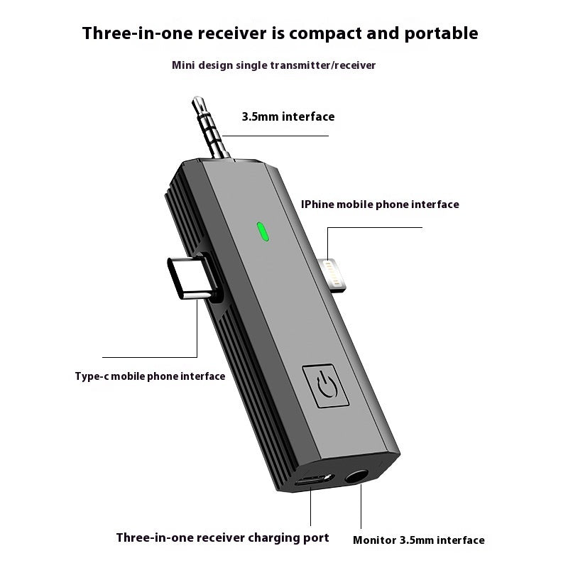 S17 Wireless Three-in-one Neckline Clip Microphone Receiver