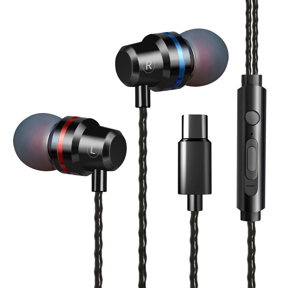 Metal Headphones Heat Tone In-ear Mobile Phone Headphones