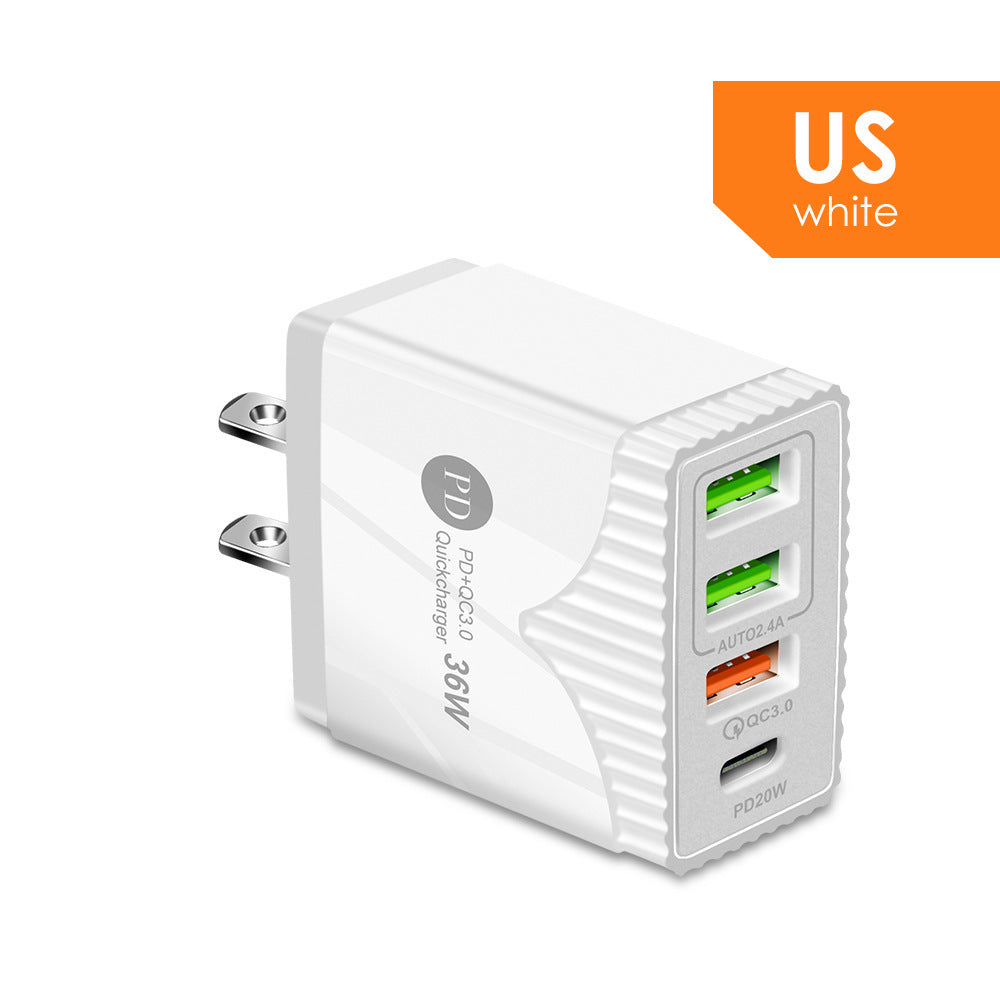 PD36W Fast Charge Charger 5V62A European And American British Standard Charging Plug QC30 Fast Charge Adapter Cross-border Products