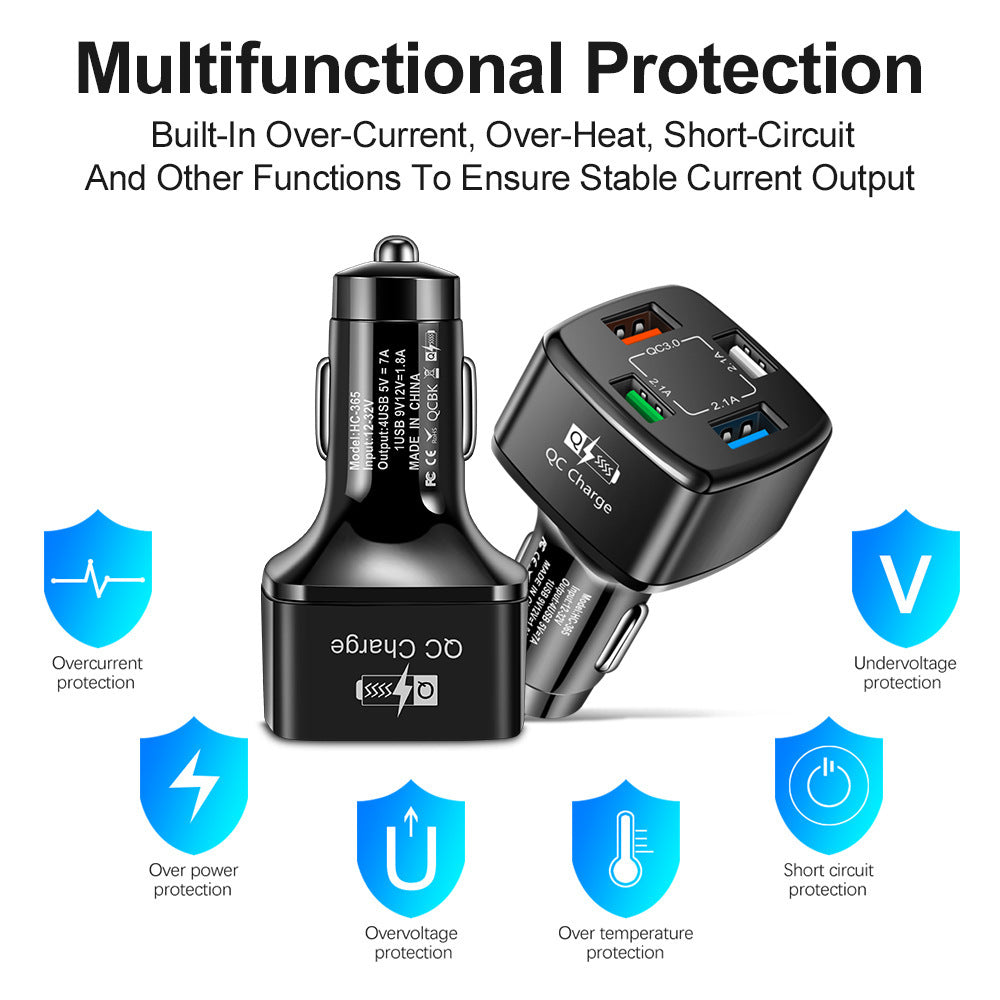 QC30 One-to-four Car Cigarette Lighter Plug Car Charger