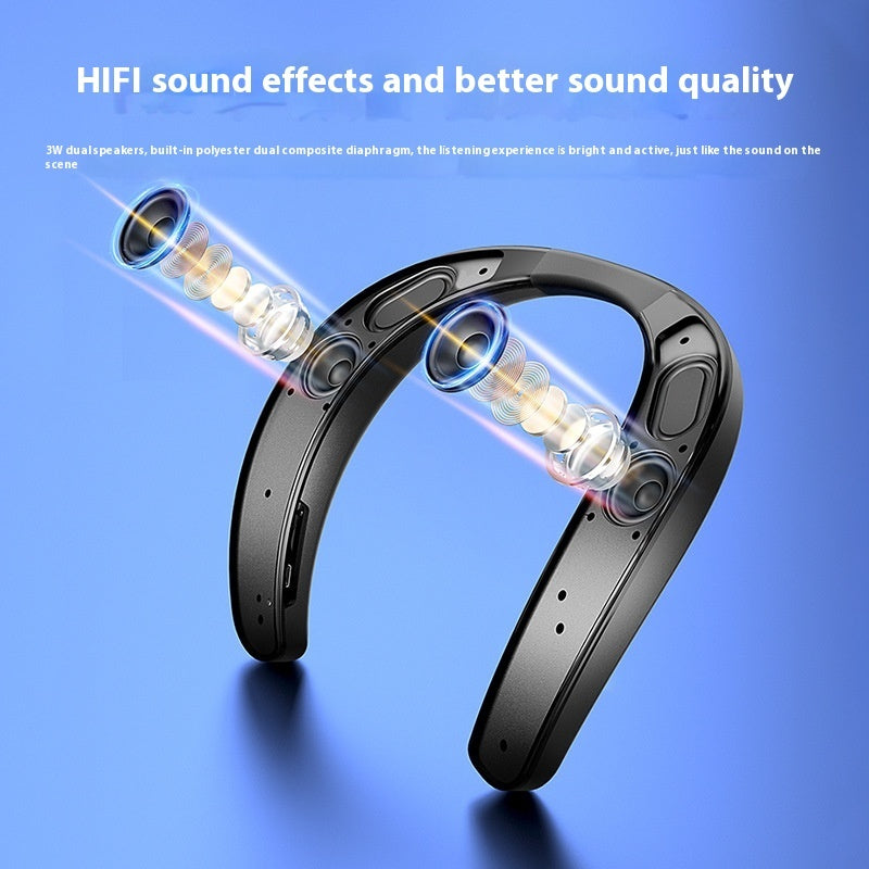 Neck-mounted Stereo Wireless Bluetooth Speaker
