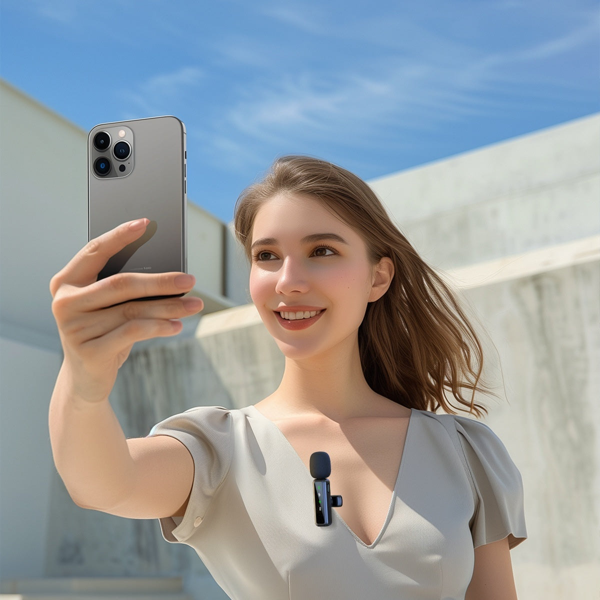 Wireless Collar Clip Microphone H65 Three-in-one Mobile Phone Computer Microphone