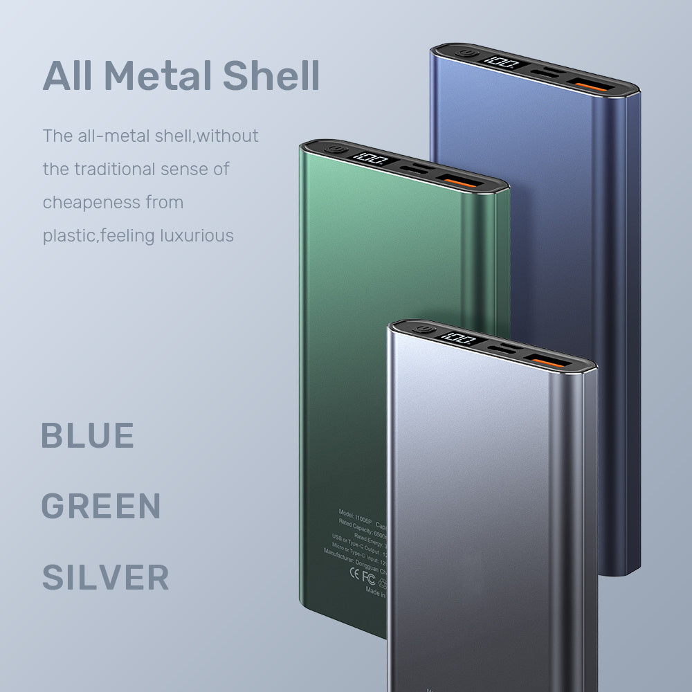 Fast charging smart digital display ultra-thin power bank