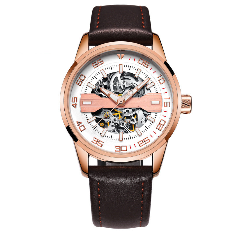 Hollow waterproof business automatic mechanical watch