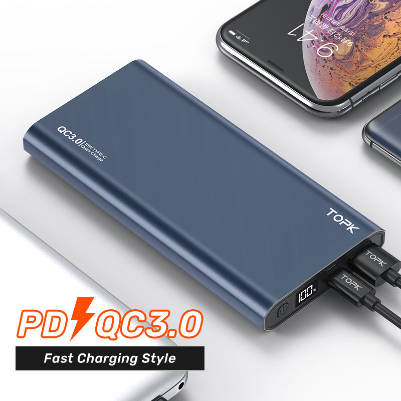 Fast charging smart digital display ultra-thin power bank