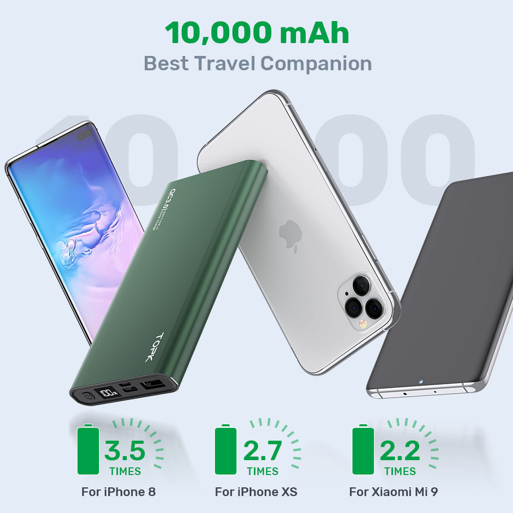 Fast charging smart digital display ultra-thin power bank