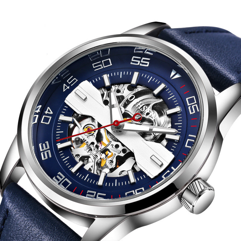 Hollow waterproof business automatic mechanical watch