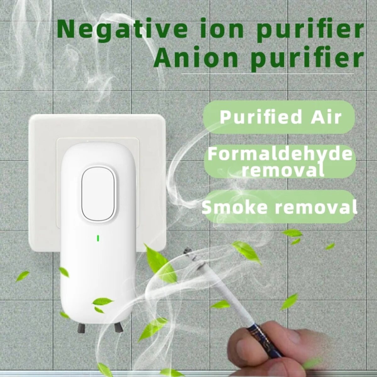 Mini Anion Purifier, Plug-in Air Purifier With Negative Ion Generator Odor Remove For Home, Toilte, Bedrooms, Bathrooms And Pet