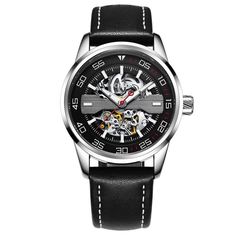 Hollow waterproof business automatic mechanical watch