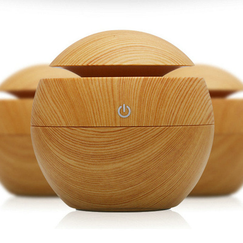 Wood Grain Colorful Lamp Mushroom Humidifier Aroma Diffuser
