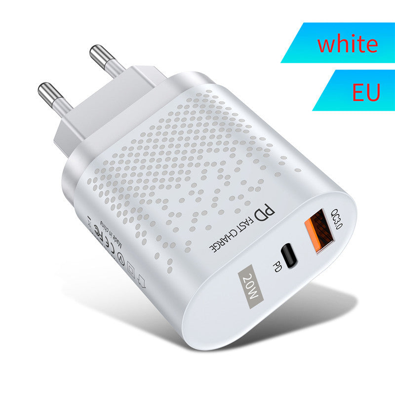 Compatible with Apple, Suitable For Iphone Android 20w Dual Port Fast Charging Charging Head