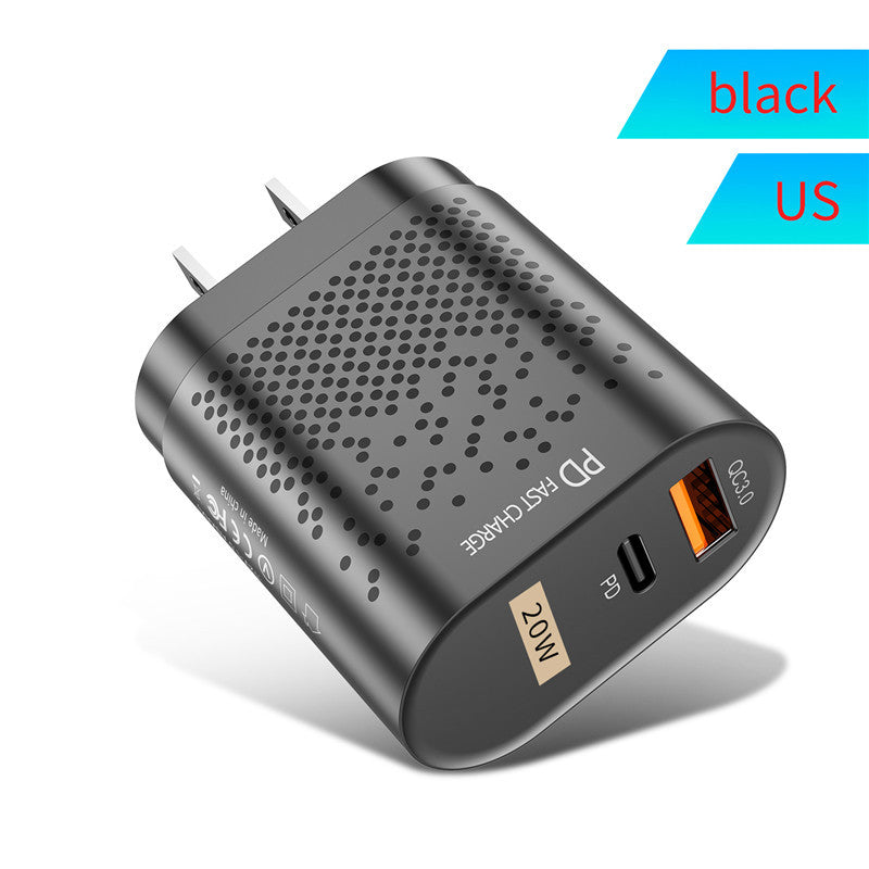 Compatible with Apple, Suitable For Iphone Android 20w Dual Port Fast Charging Charging Head