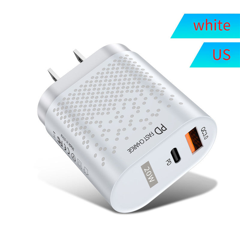Compatible with Apple, Suitable For Iphone Android 20w Dual Port Fast Charging Charging Head