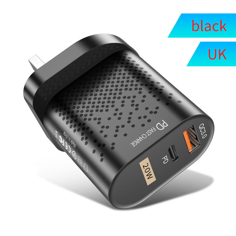 Compatible with Apple, Suitable For Iphone Android 20w Dual Port Fast Charging Charging Head