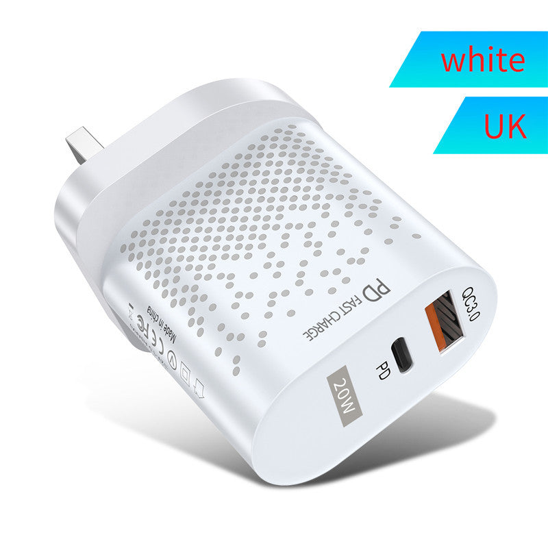 Compatible with Apple, Suitable For Iphone Android 20w Dual Port Fast Charging Charging Head