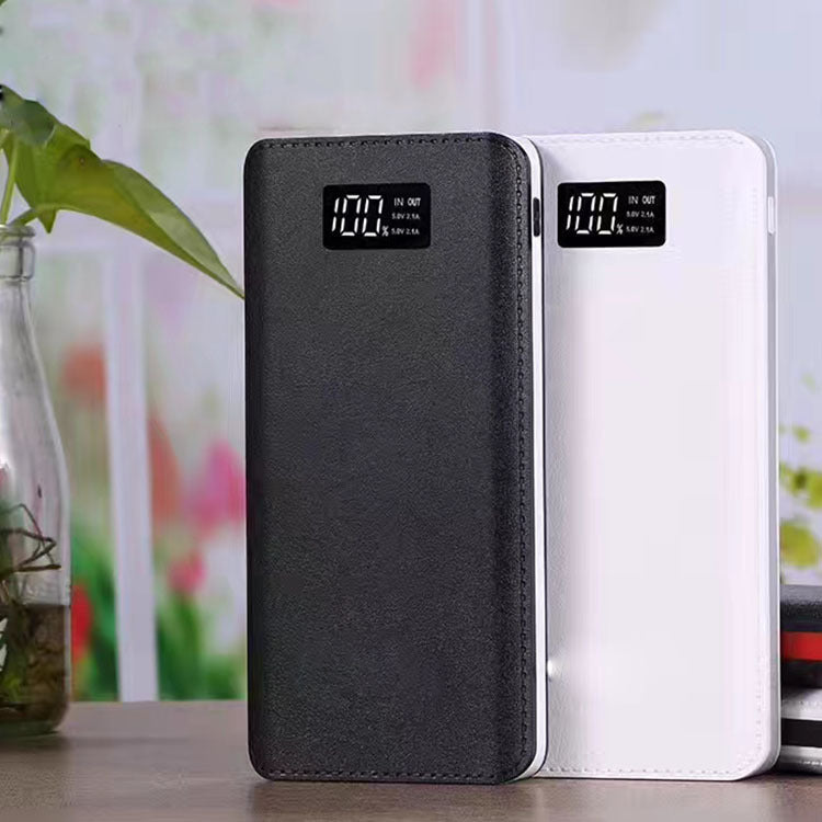 4U Mobile Power Bank Dual-input Leather Texture 20000 MAh Power Bank Mobile Phone