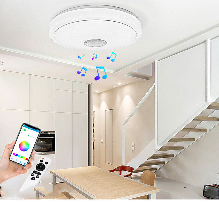 Star Point 60W Bluetooth Music Ceiling Light Colorful Remote Control Bedroom Light App Smart Scene Audio Light Cross-Border Explosion