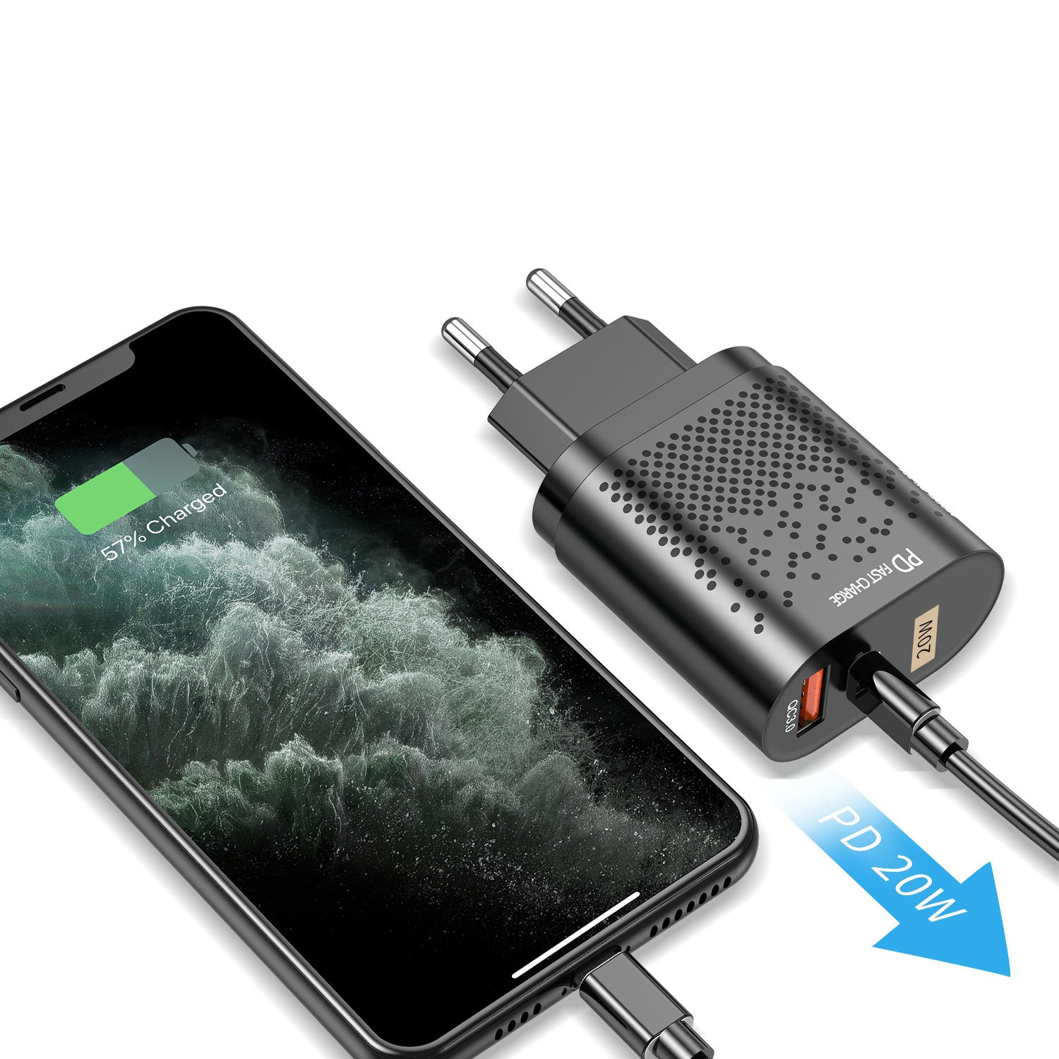 Charger US Standard 20w Dual Port Fast Charge Charging Head QC3.0 PD