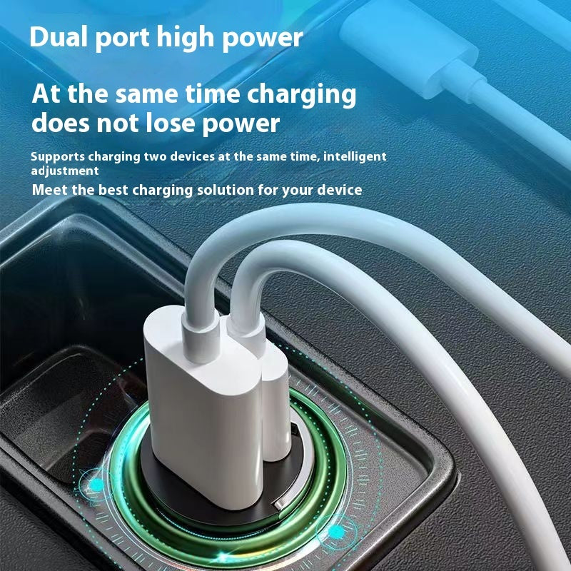 Hidden Pull Ring Car Charger Cigarette Lighter