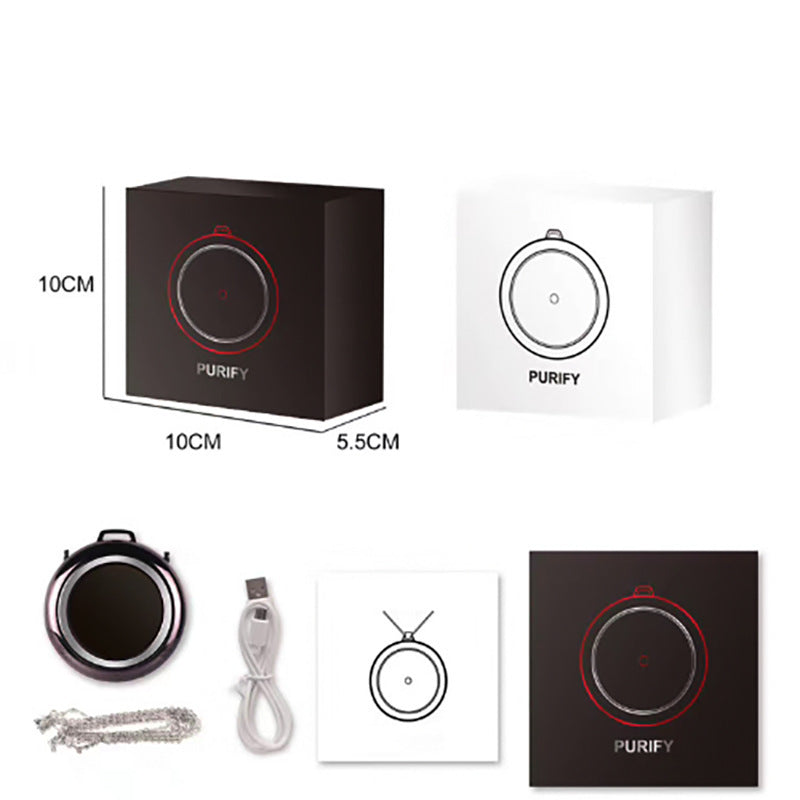 Mini rechargeable personal air purifier with Necklace portable anion air filter purifier
