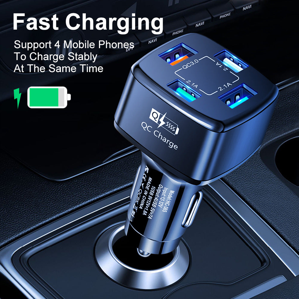 QC30 One-to-four Car Cigarette Lighter Plug Car Charger