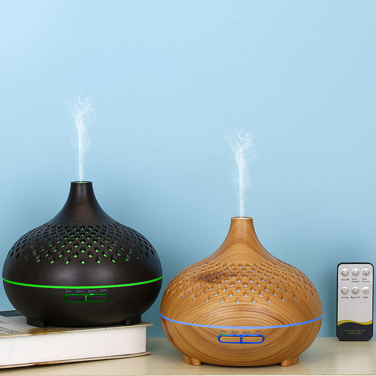 Creative Wood Grain Hollow Aromatherapy Humidifier