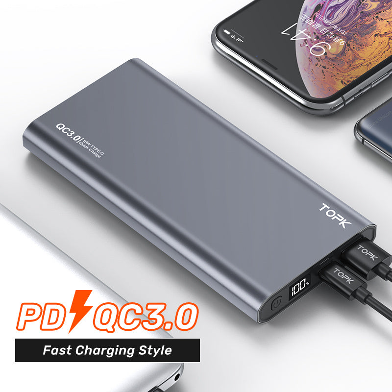 Fast charging smart digital display ultra-thin power bank