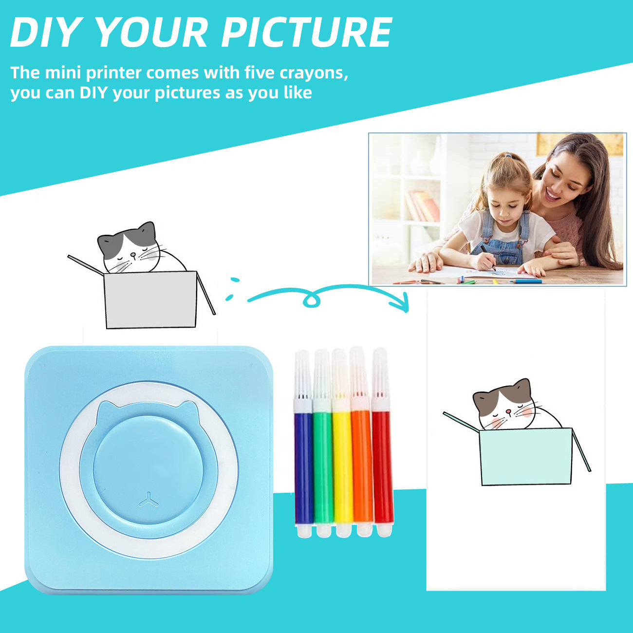 Pocket Mini Student Wrong Question Bluetooth Photo Information Label Thermal Printer