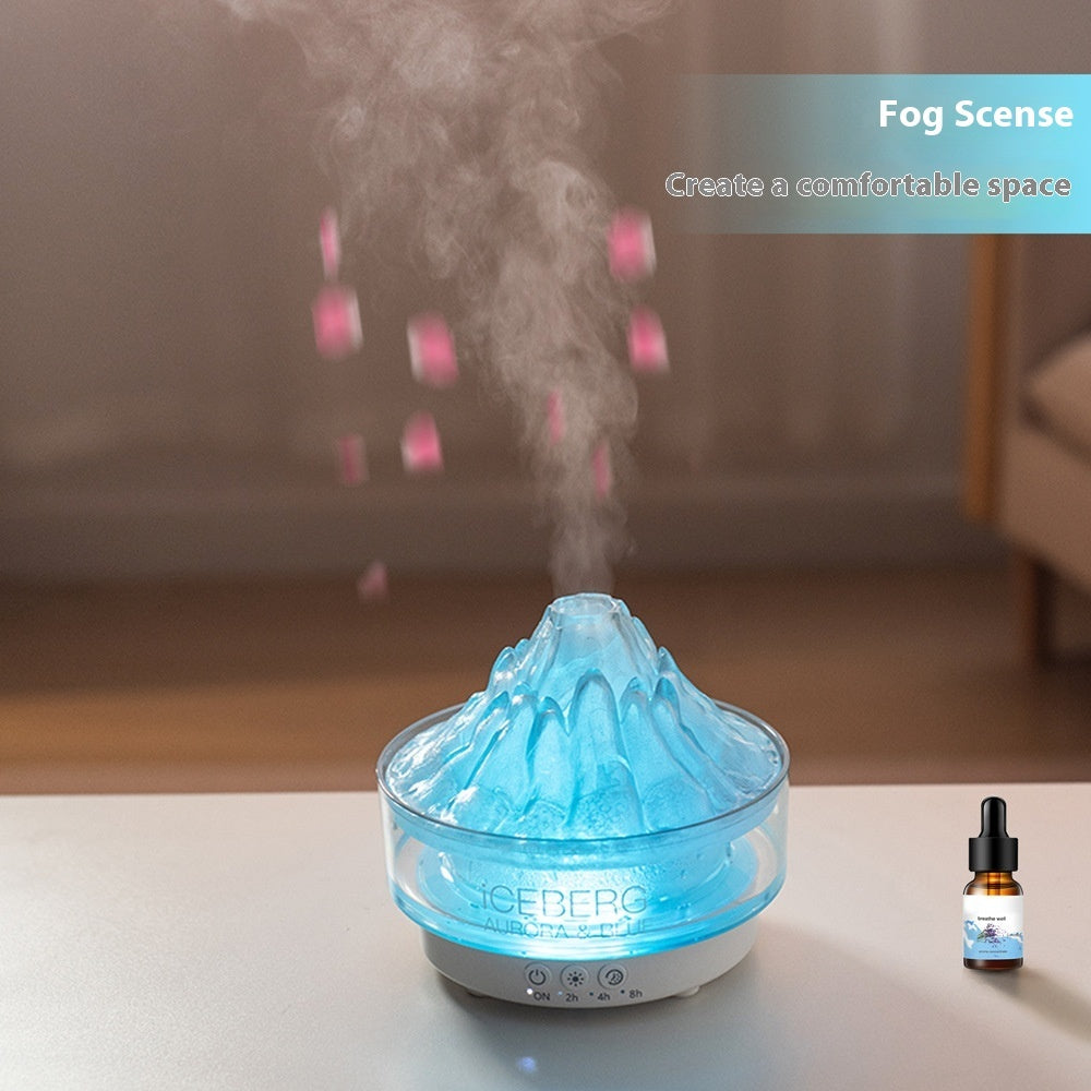 Glacier Lava Humidifier Household USB Colorful Simulation Flame Aroma Diffuser