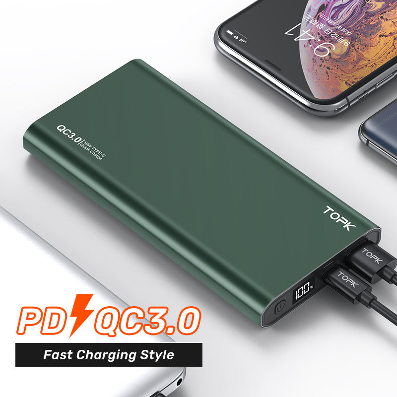 Fast charging smart digital display ultra-thin power bank