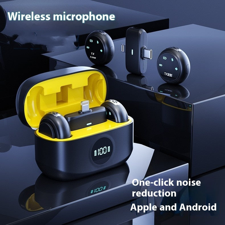 One-to-two Live Radio Noise Reduction Mini Button Magnetic Wireless Collar Clip Microphone