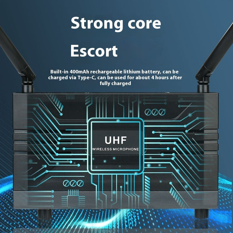 Home Karaoke Microphone New VHF One-to-two Wireless Microphone