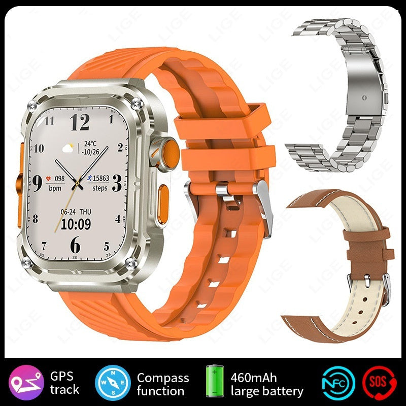 Multifunctional Large Screen Square Health Monitoring Outdoor Smart Watch