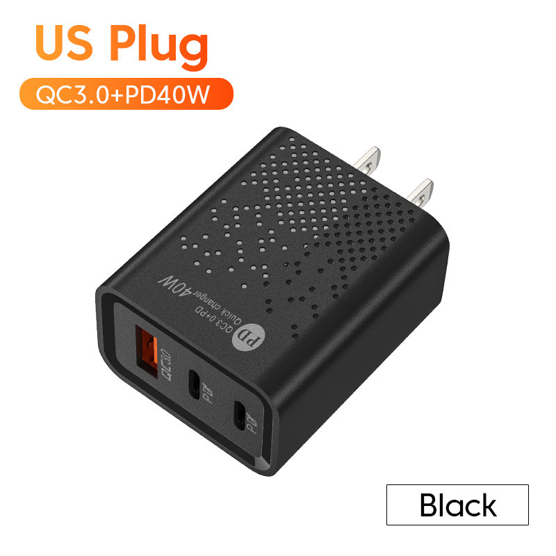 5v2a Charger Dual Pd 40W QC3.0 Fast Charging Head