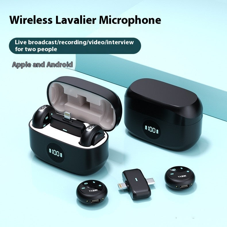 One-to-two Live Radio Noise Reduction Mini Button Magnetic Wireless Collar Clip Microphone