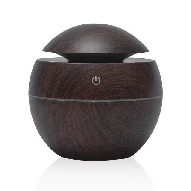 USB Wood Grain Mushroom Humidifier Household Mini Colorful Aroma Diffuser