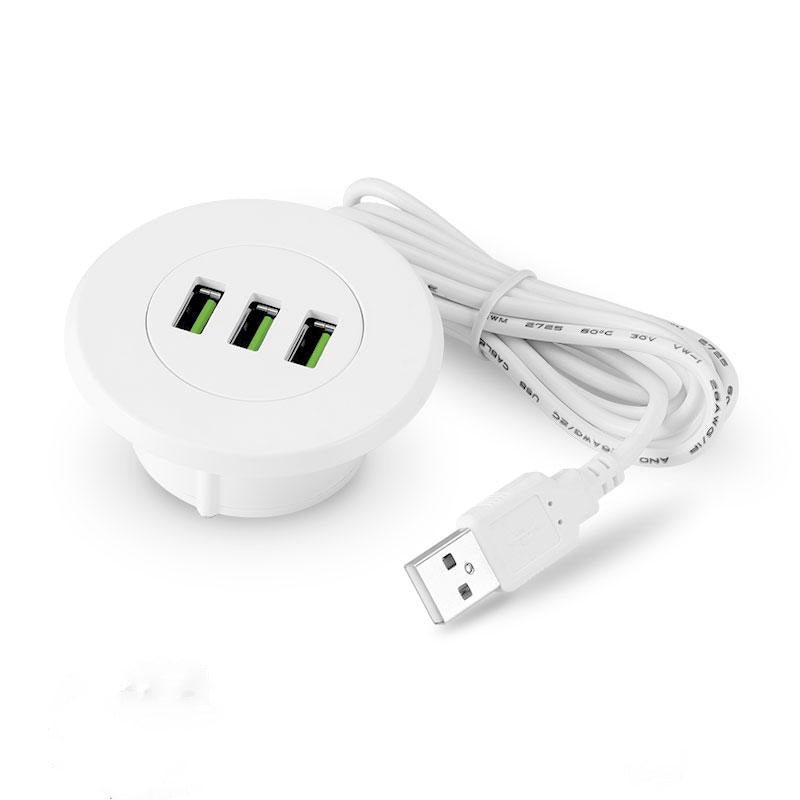 USB Splitter Desk Surface Round Hole