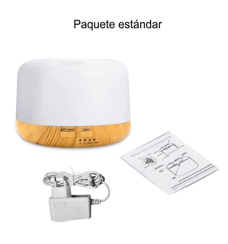 Wood Grain Remote Control Humidifier LED Aroma Lamp