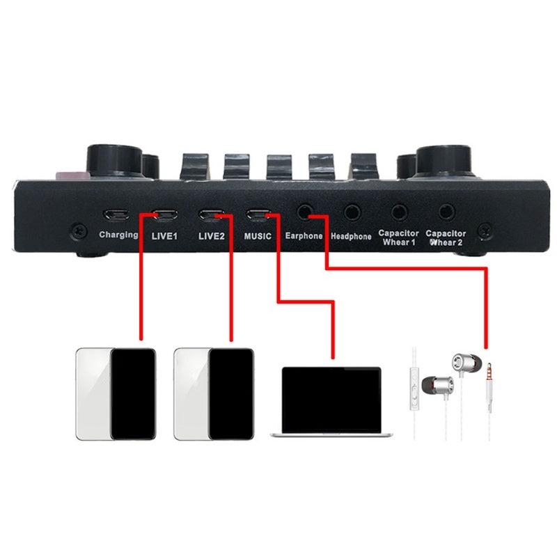 V9 Mobile Phone Live Sound Card Equipment Anchor Singing And Repairing