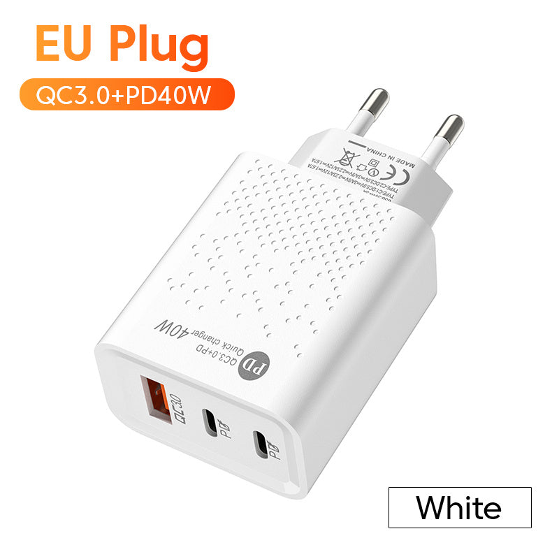5v2a Charger Dual Pd 40W QC3.0 Fast Charging Head