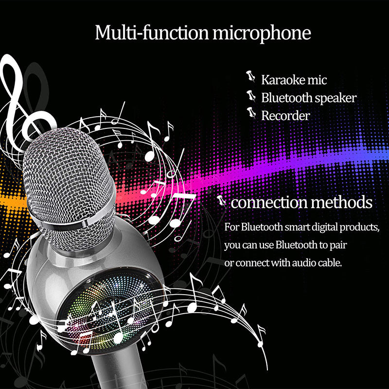 Sing it with colorful lights National K song wireless Bluetooth microphone