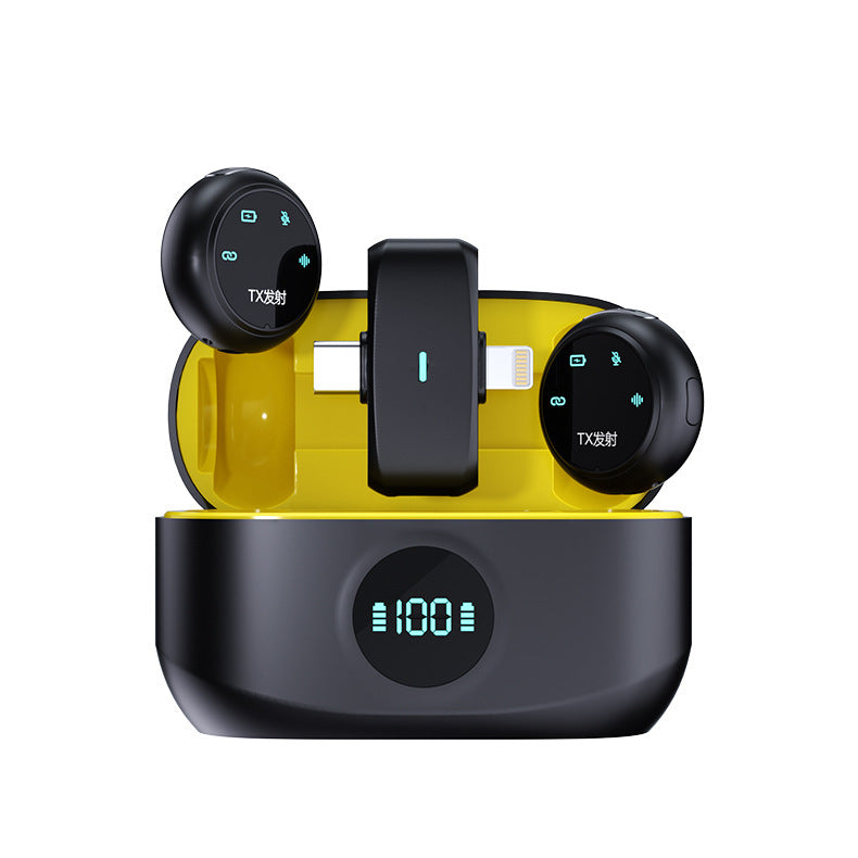 One-to-two Live Radio Noise Reduction Mini Button Magnetic Wireless Collar Clip Microphone