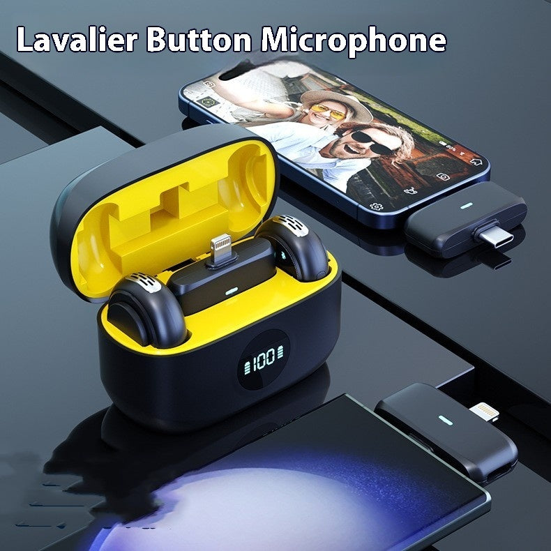 One-to-two Live Radio Noise Reduction Mini Button Magnetic Wireless Collar Clip Microphone