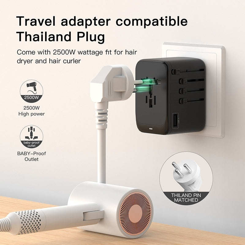 Travel Adapter 4C Port Gallium Nitride Universal Conversion Socket