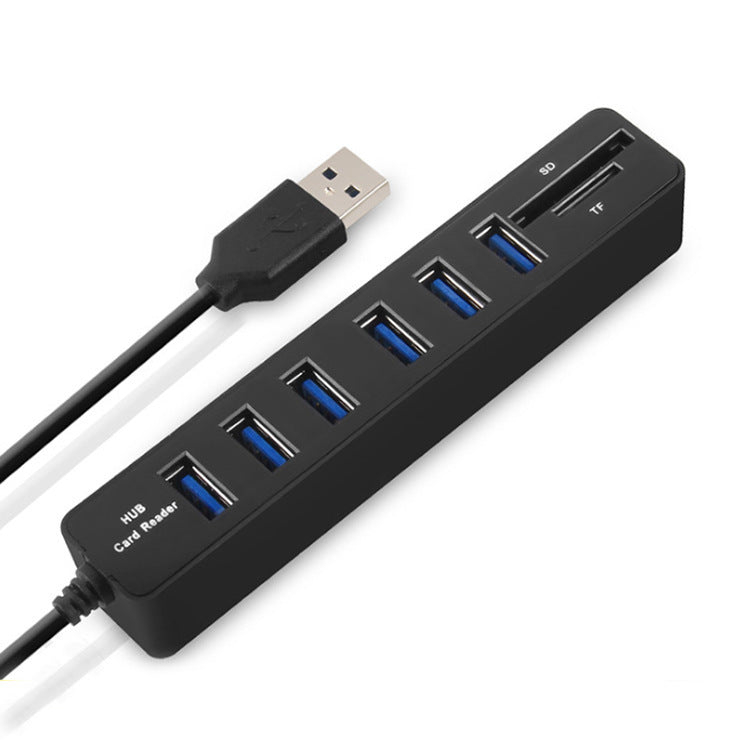 6-port USB 2.0 HUB Splitter SD TF Card Reader