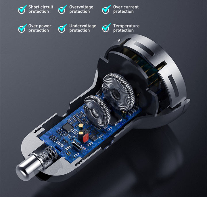 Metal digital display dual USB car charger