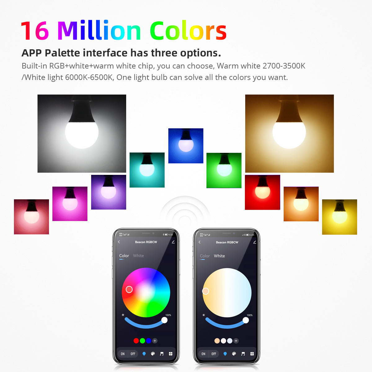 Graffiti WIFI Bluetooth Smart Bulb RGB Electrodeless Dimming
