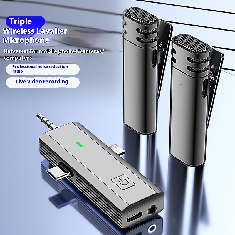 S17 Wireless Three-in-one Neckline Clip Microphone Receiver