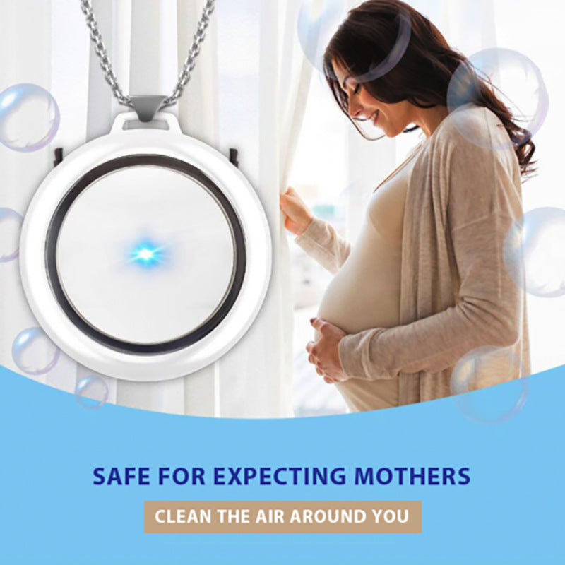 Mini rechargeable personal air purifier with Necklace portable anion air filter purifier